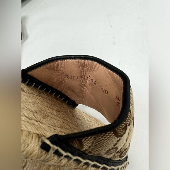 AUTHENTIC GUCCI GG MATELASSE CANVAS ESPADRILLE SANDAL size 34.5 US 4.5 - Picture 12 of 14